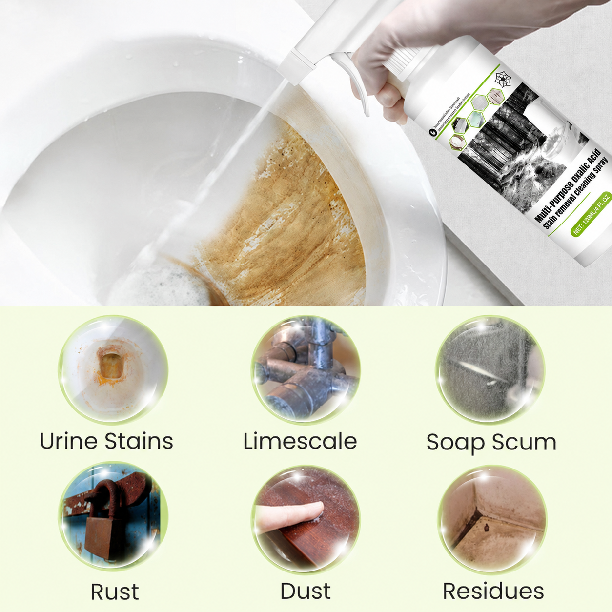Multi-Purpose Oxalic Acid Stain Removal Cleaning Spray