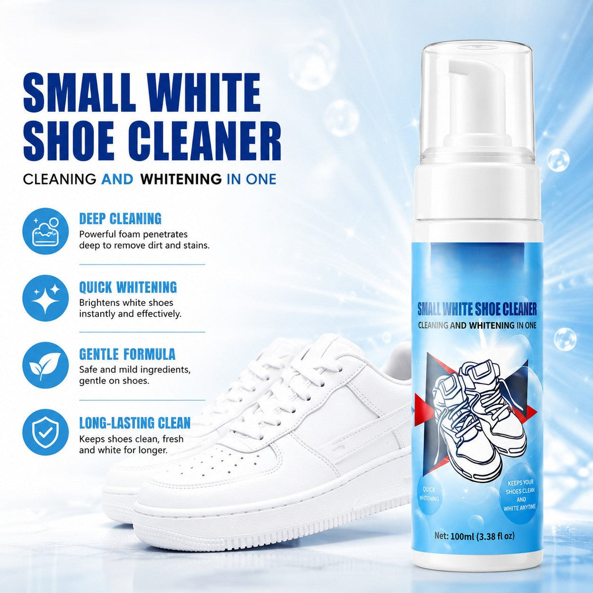 🧼Portable Sneaker Foam Cleaner with Integrated Brush