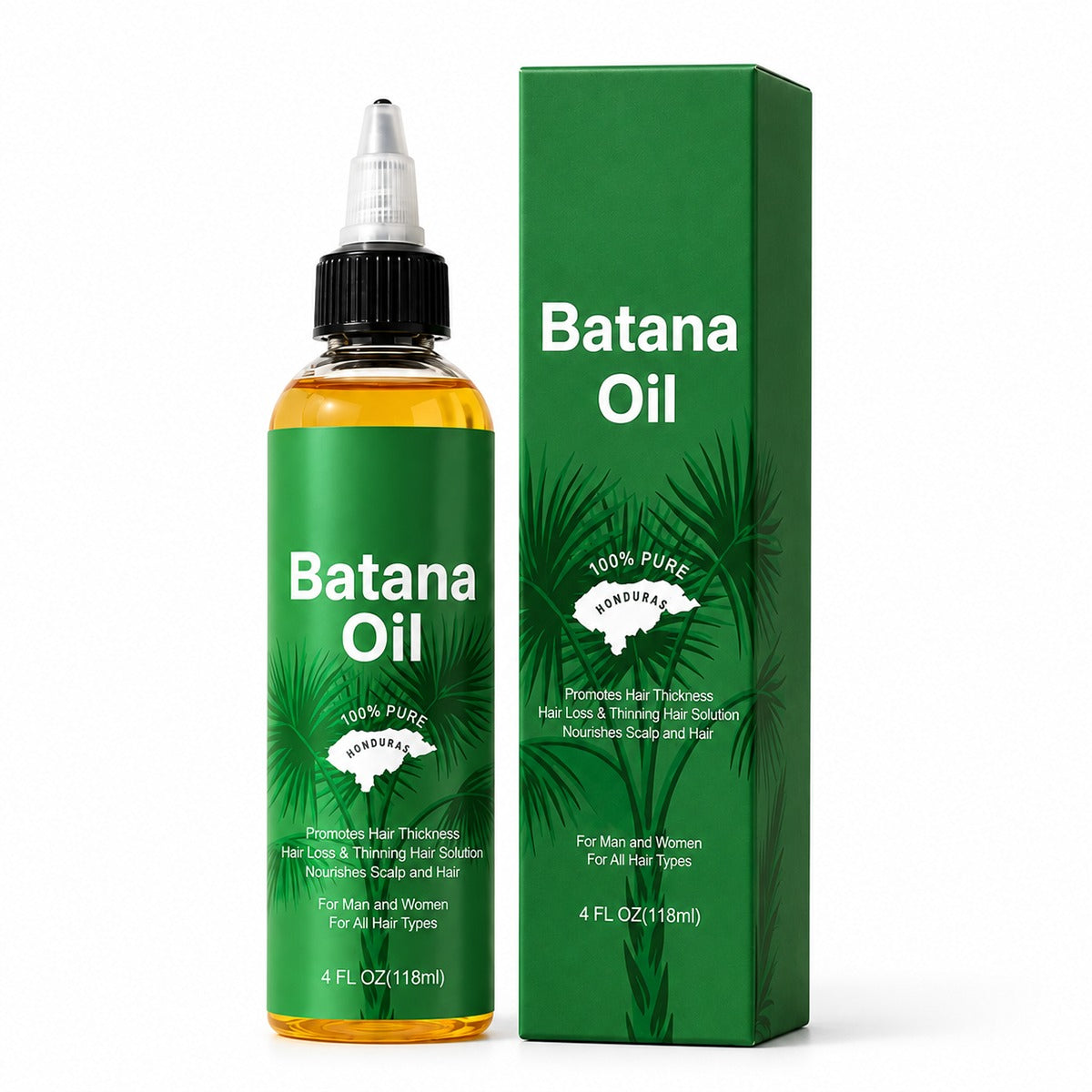Natural Batana Oil from Honduras, Hair Care Oil for Frizz, Split Ends & Damaged Hair