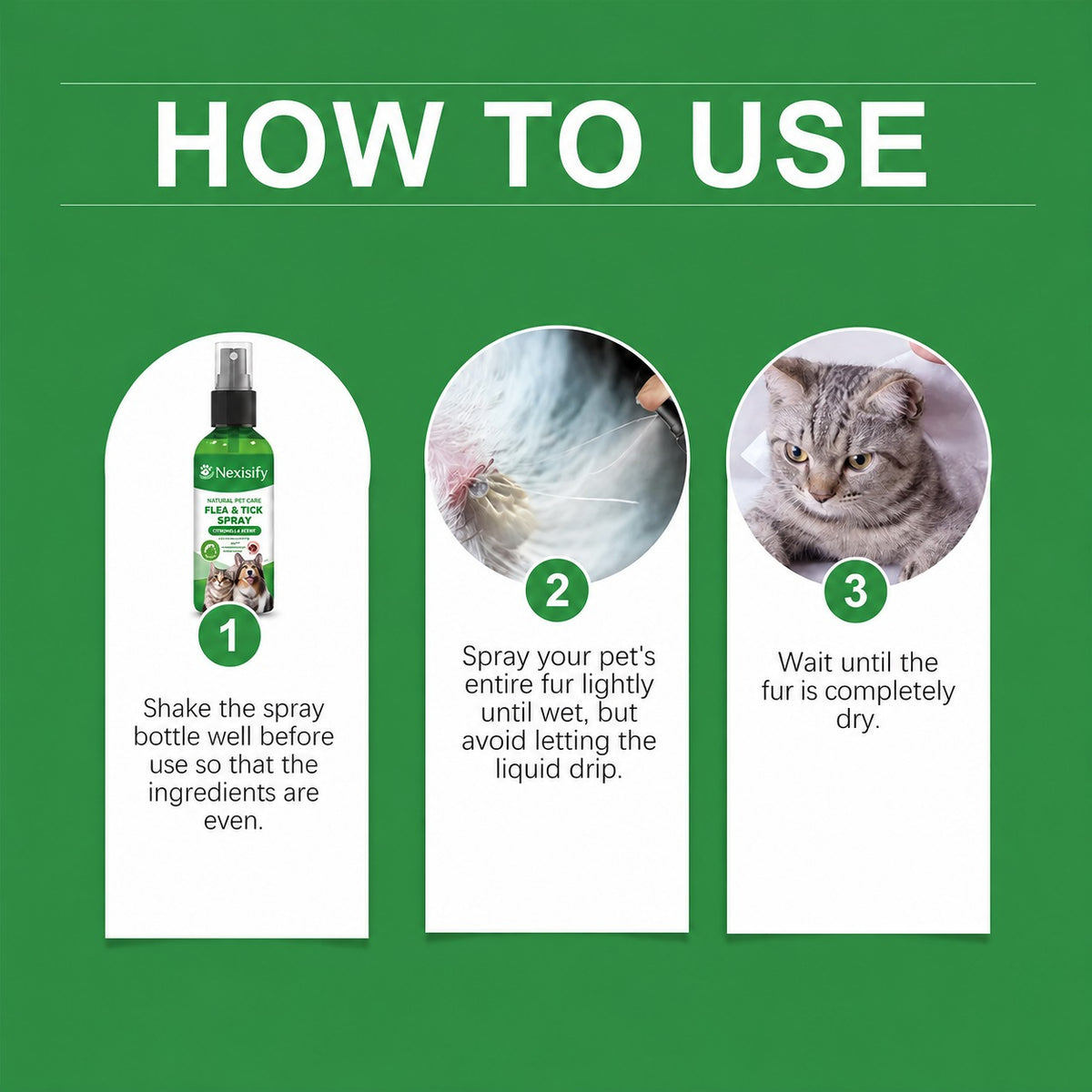 Nexisify™🍃Natural Flea & Tick Spray for Dogs & Cats–Helps Kill & Repel Fleas & Ticks