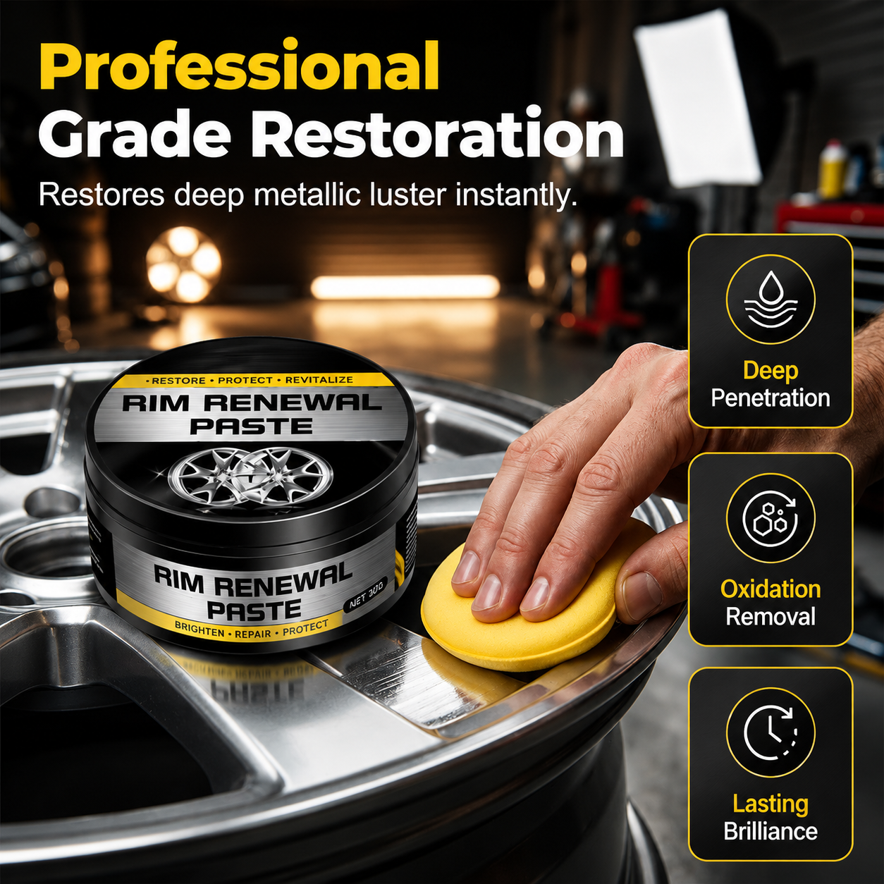 Ultimate All-In-One Wheel Restoration Paste  Erase Rust & Brake Dust for a Showroom Shine