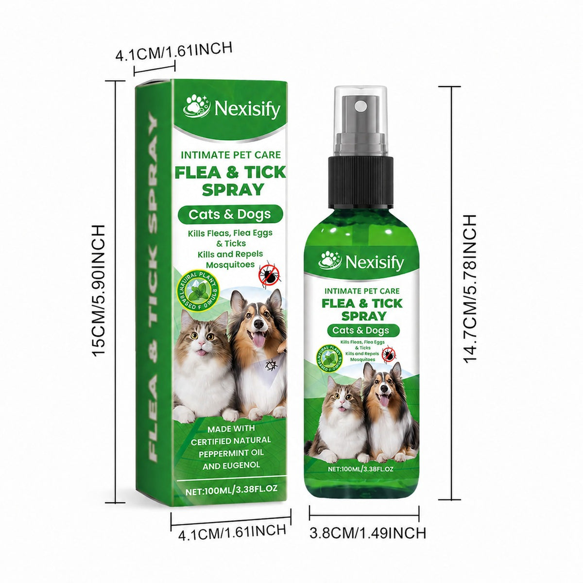 Nexisify™🍃Natural Flea & Tick Spray for Dogs & Cats–Helps Kill & Repel Fleas & Ticks