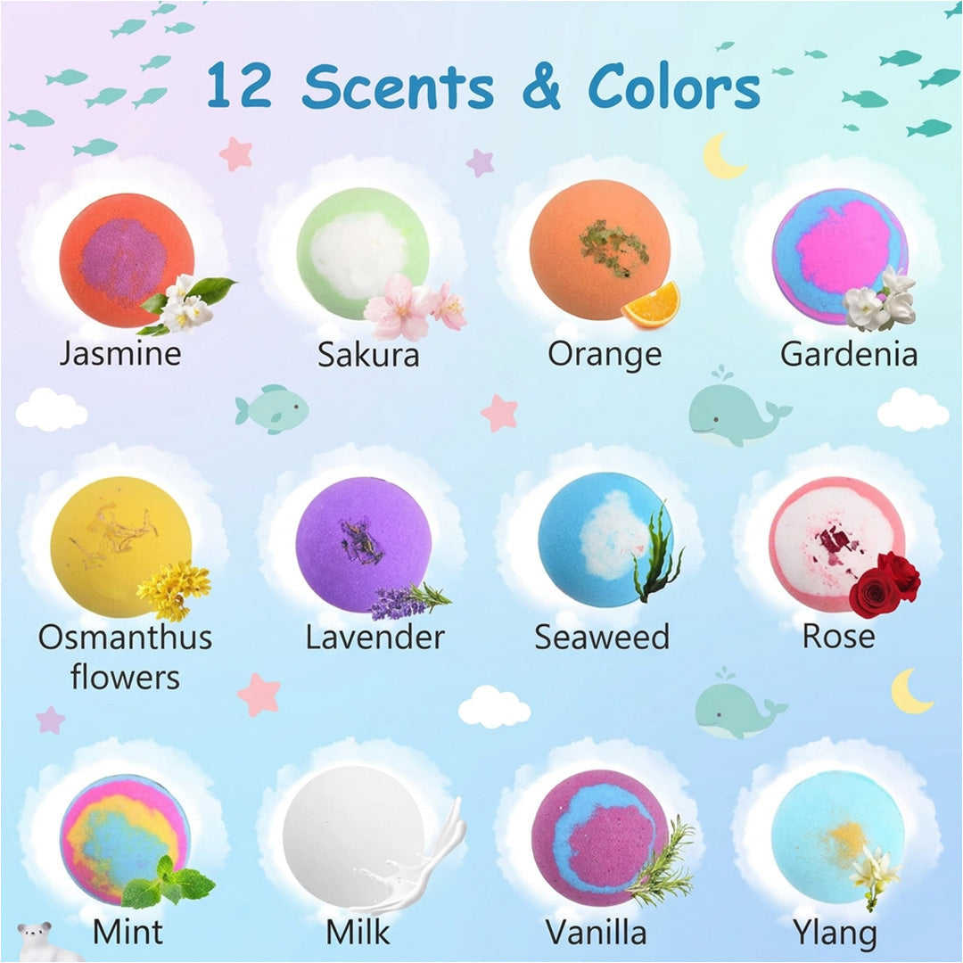 Surprise Bath Bombs for Kids – 12 Pack with Hidden Toys