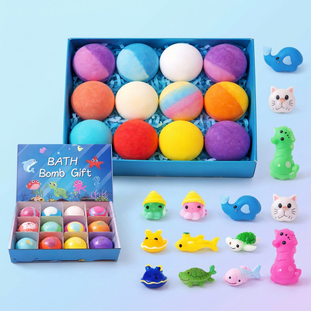 Surprise Bath Bombs for Kids – 12 Pack with Hidden Toys