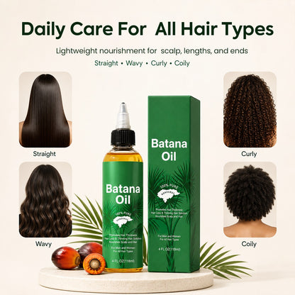 Natural Batana Oil from Honduras, Hair Care Oil for Frizz, Split Ends & Damaged Hair