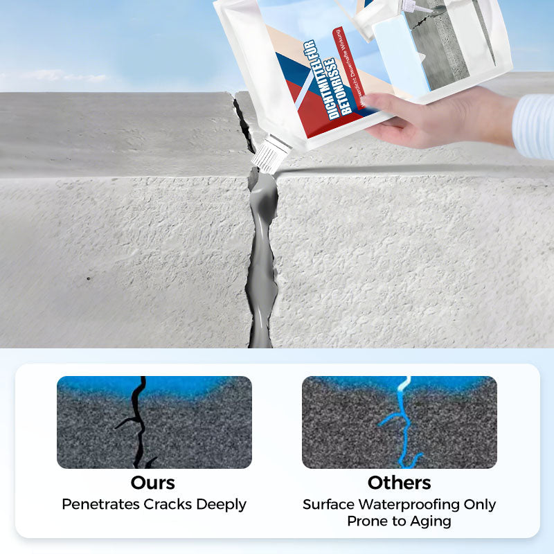 Illustration showing concrete filler reaching into a crack