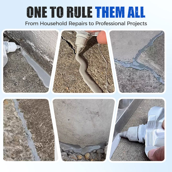 Concrete crack filler used on multiple repair areas