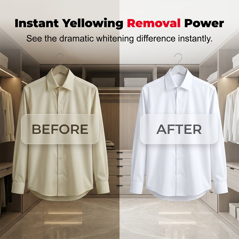 Before and after white shirt comparison