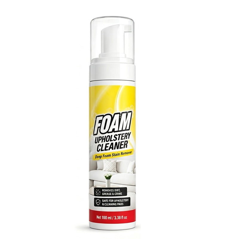100 mL foam upholstery cleaner bottle with a pump dispenser