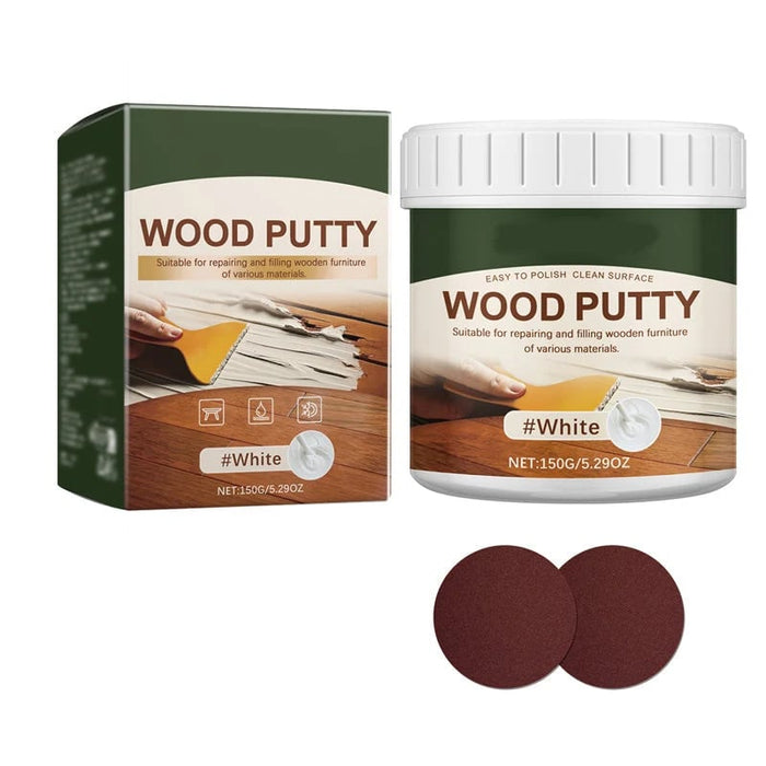 White wood repair filler putty