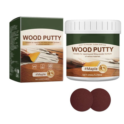 🚪Wood Repair Filler Putty-Fills Cracks & Chips, Smooths Surfaces, Blends with Dark Wood