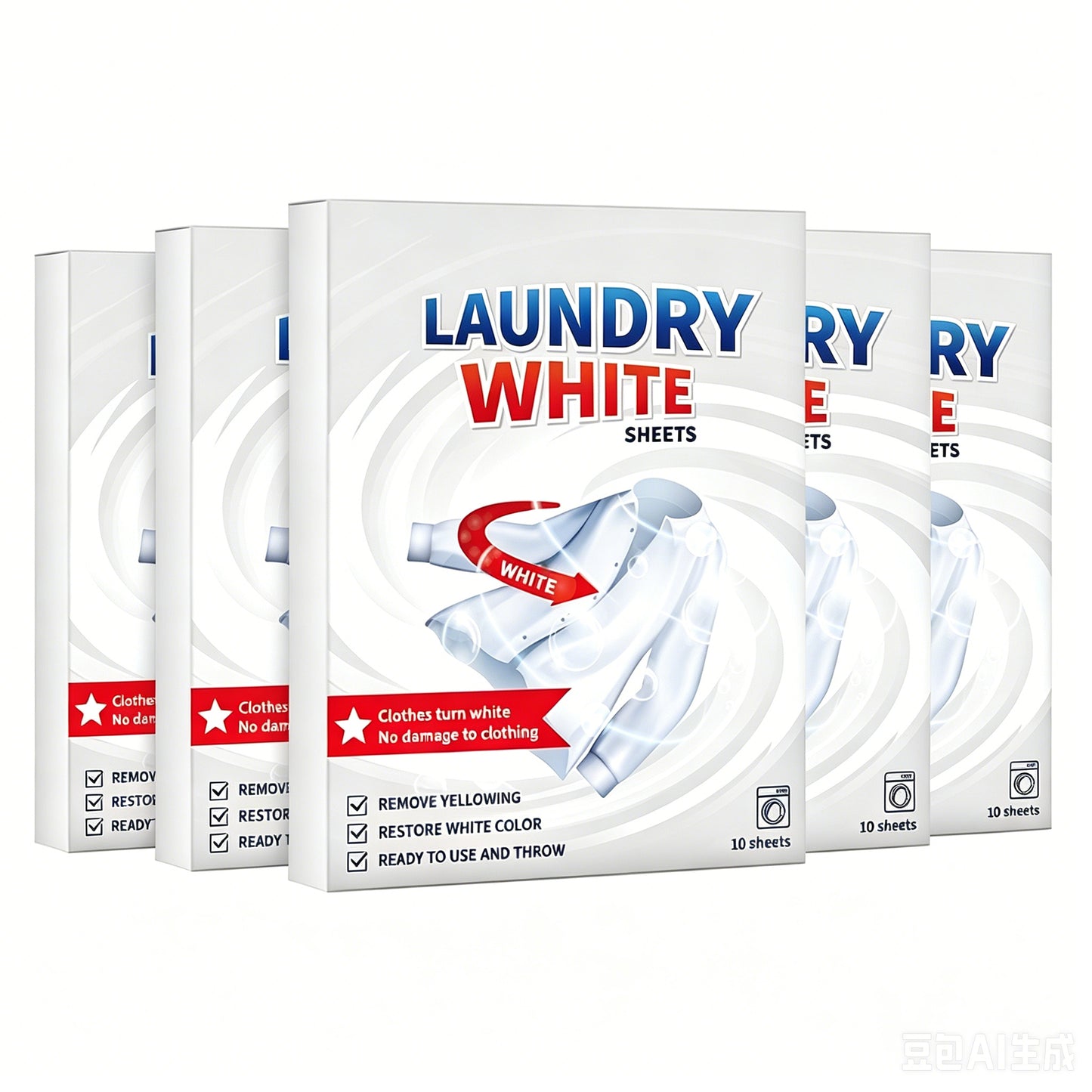 Powerful Stain RemoverBrightening Fabric LaundryCleaning Sheets