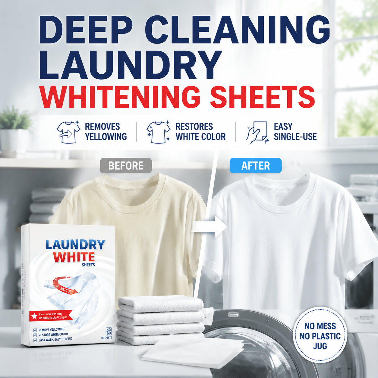Powerful Stain RemoverBrightening Fabric LaundryCleaning Sheets