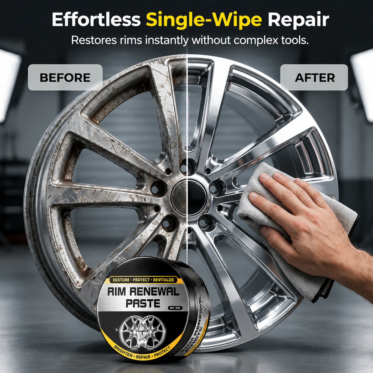 Ultimate All-In-One Wheel Restoration Paste  Erase Rust & Brake Dust for a Showroom Shine