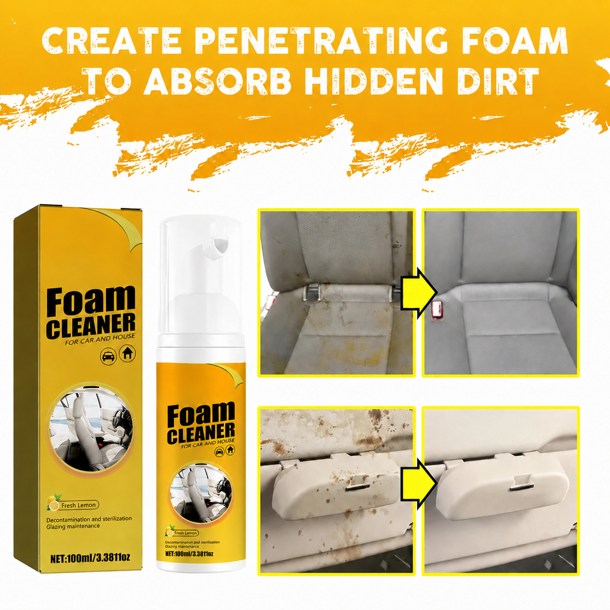 Car foam cleaner -Multi-purpose foam cleaner-Car interior cleaner