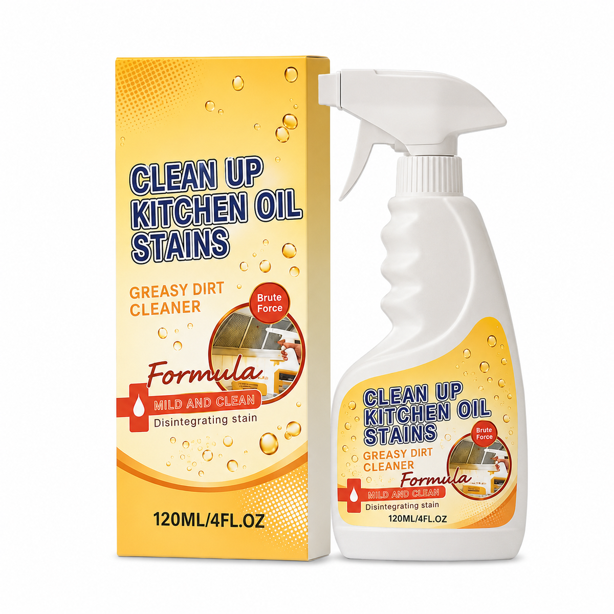 Kitchen degreaser spray bottle with matching carton