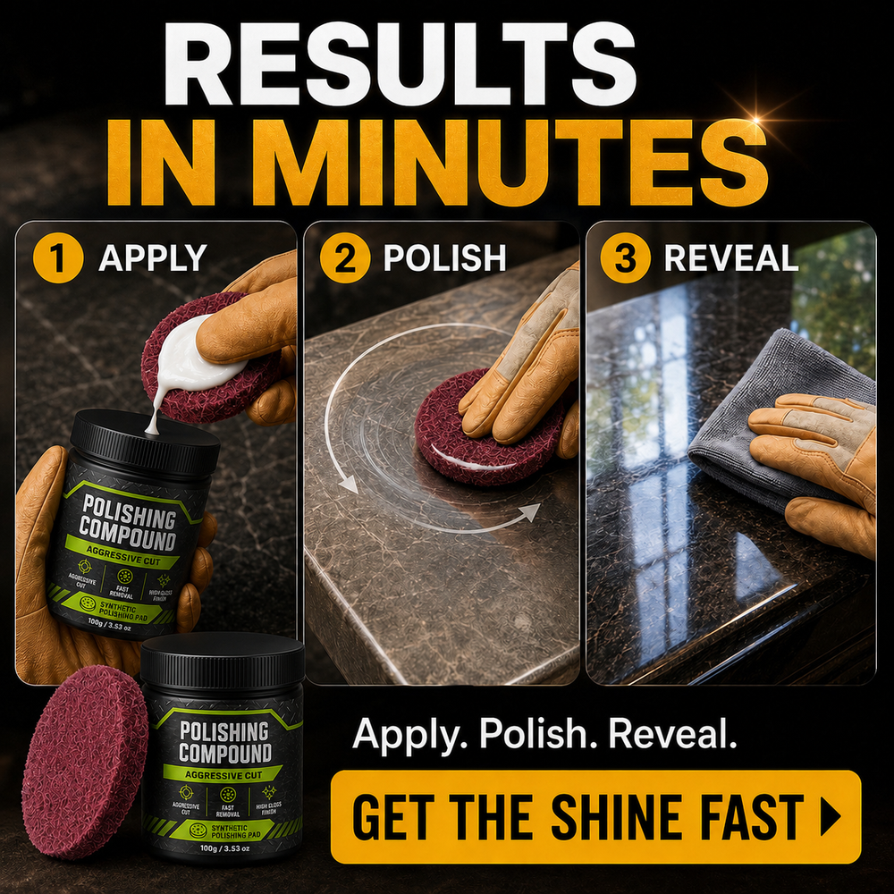 Apply polish and reveal surface finish steps