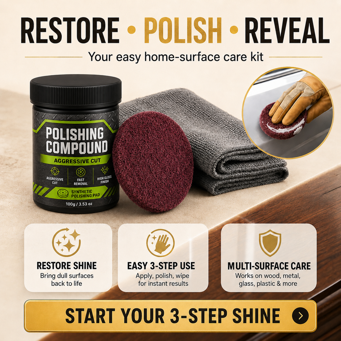 All-in-One Surface Restoration Polish with polishing pad