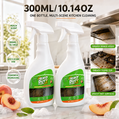 Powerful Active Spray Kitchen Cleaner—highly effective at removing grease and grime; a multi-purpose cleaner suitable for indoor stovetops, range hoods, ovens, and barbecue grills.