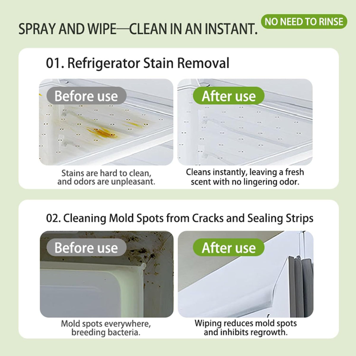 Multipurpose Household Foam Cleaner: Gentle, Surface-Safe, Stain-Removing, and Odor-Eliminating