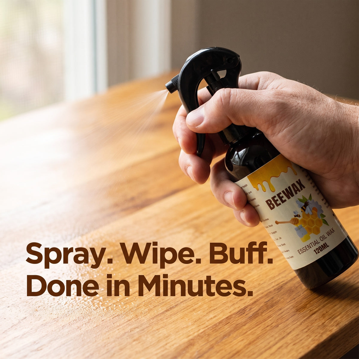 Beeswax Floor Spray: Anti-Crack & Scratch-Resistant Refurbishing Wax for Wood Floors