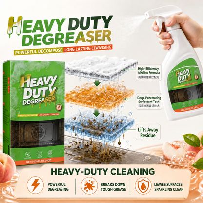 Powerful Active Spray Kitchen Cleaner—highly effective at removing grease and grime; a multi-purpose cleaner suitable for indoor stovetops, range hoods, ovens, and barbecue grills.
