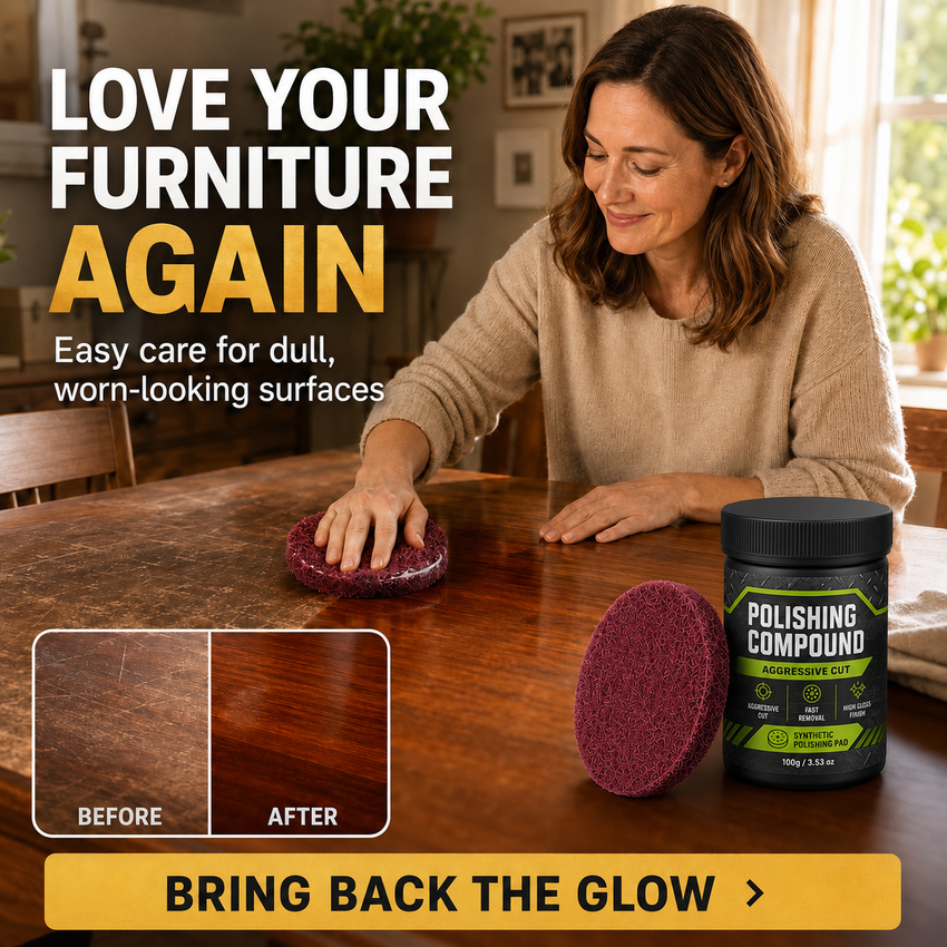 Furniture surface polishing demonstration