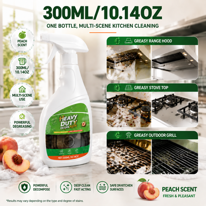 Powerful Active Spray Kitchen Cleaner—highly effective at removing grease and grime; a multi-purpose cleaner suitable for indoor stovetops, range hoods, ovens, and barbecue grills.