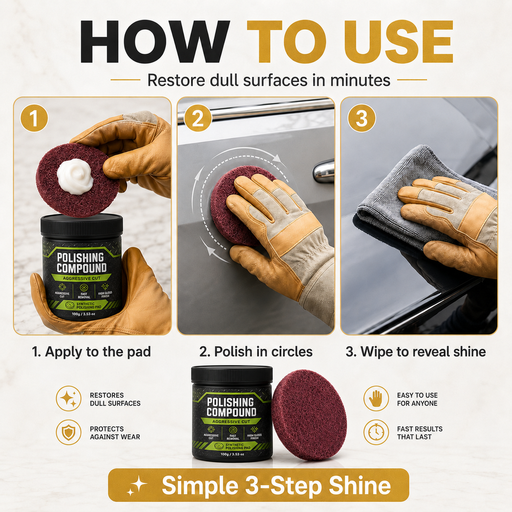 Three step surface polishing instructions