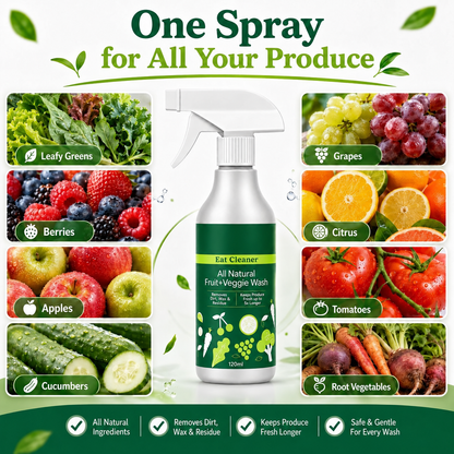 Fruit & Vegetable Wash Spray – Removes Pesticides & Wax Naturally