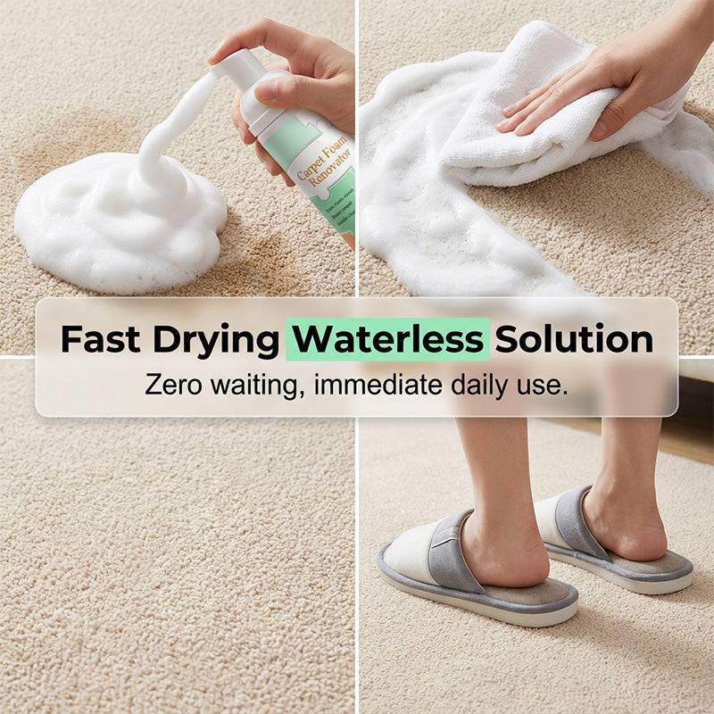 Waterless carpet cleaning